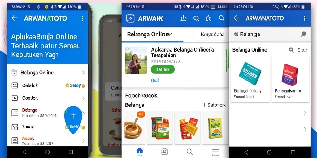 Antarmuka aplikasi ARWANATOTO untuk Belanja Online yang menarik dan mudah digunakan.