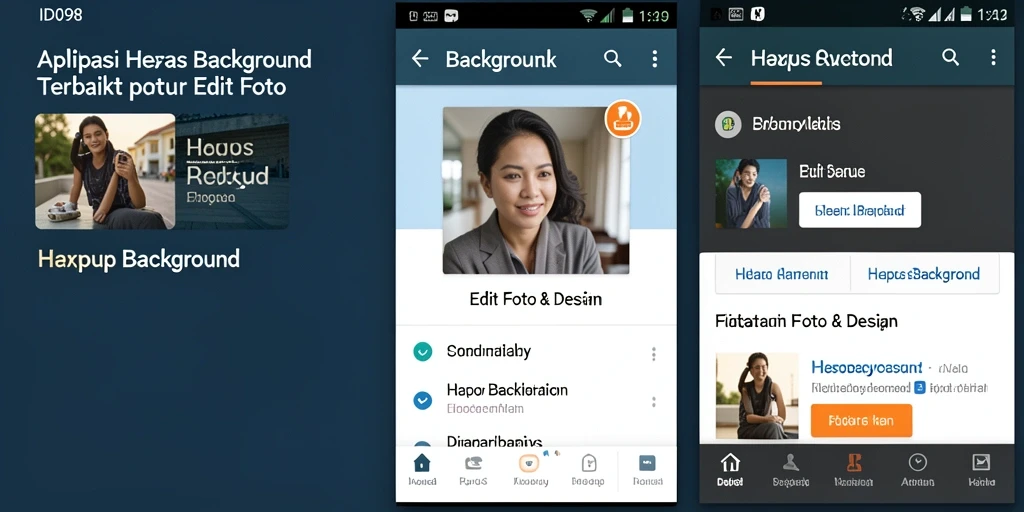 Screenshot utama ID098 menampilkan antarmuka aplikasi Hapus Background yang intuitif.