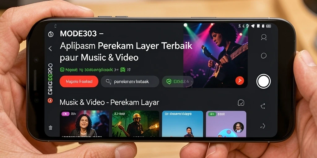 Antarmuka pengguna MODE303 yang sederhana untuk merekam layar.