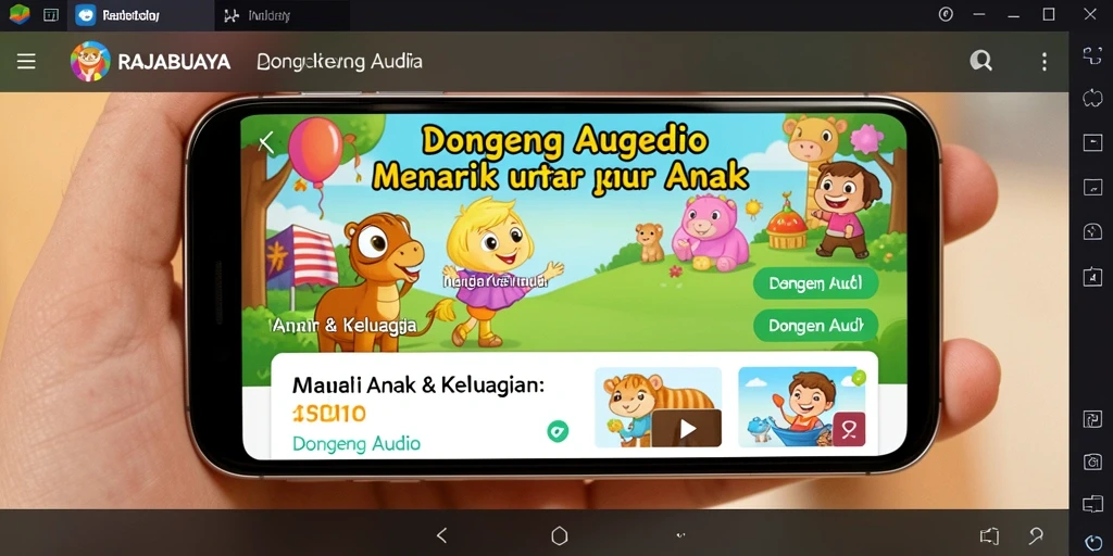Tampilan antarmuka RAJABUAYA yang ramah anak dan interaktif.