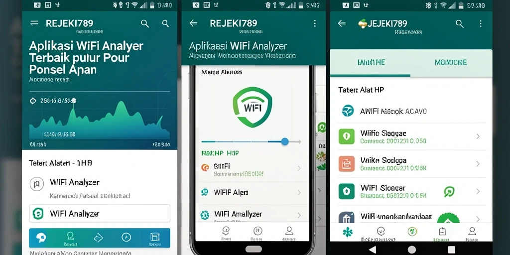 Tampilan antarmuka REJEKI789 yang menampilkan analisis sinyal WiFi.